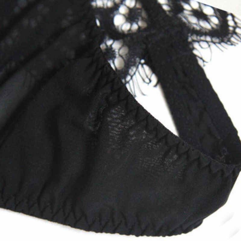 100%Silk women Underwear PANTIES high quality Black Sexy LACE ladies thong G-string TANGA calcinha briefs underwear hipster